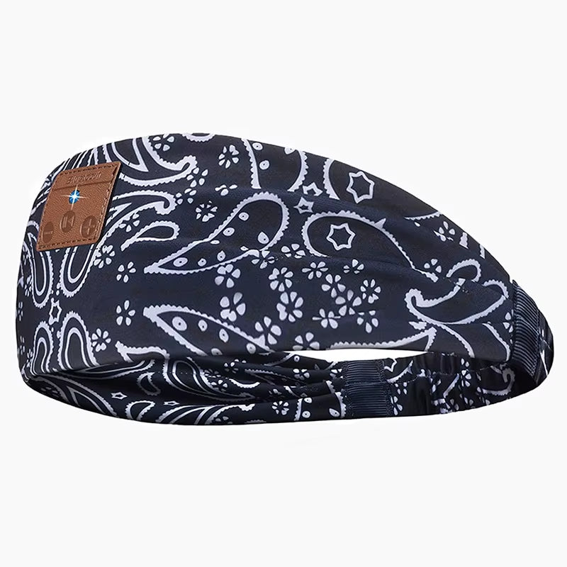 Wireless Bluetooth Sports Headband Handsfree Call Stereo Music Headset Sleep Eye Mask Soft Elastic Earphones for Yoga Running