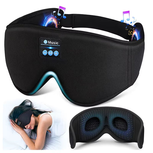 3D Eye Mask Bluetooth Music Play Sleeping Headphones with Built-In HD Speaker Mask for Sleep Headphones Wireless Air Travel 5.0