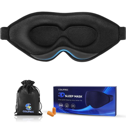 Sleep Mask COLIFRSC 3D Sleeping Mask for Men Women,Soft 100% Block Out Light Comfy and Breathable for Lash Extension Light Blocking,With Adjustable Strap Eye Mask for Travel,Naps,Yoga Foam Smooth