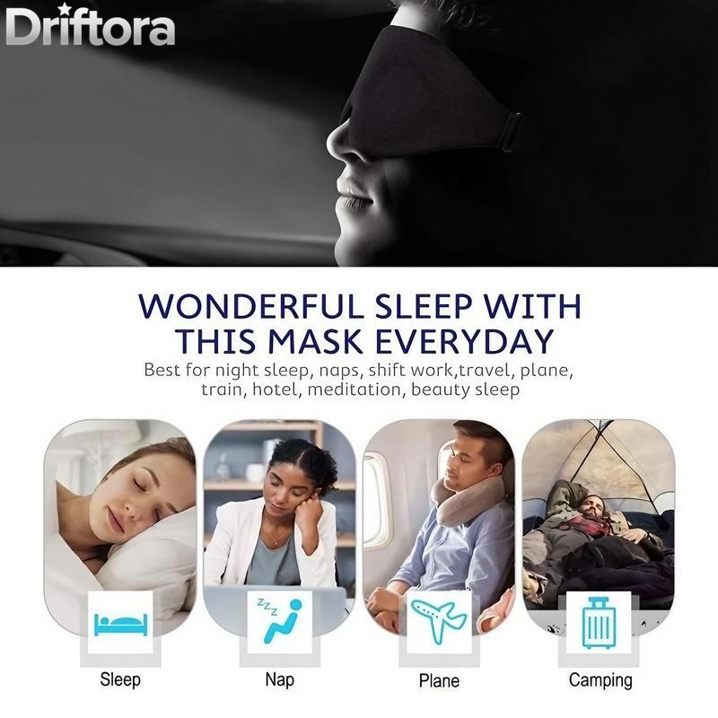 3D Sleep Mask, 1 Count Adjustable Blackout Eye Cover, Soft Comfortable Eye Mask for Sleeping, Yoga, Travel, Eye Care Product for Men & Women, Portable Eye Mask