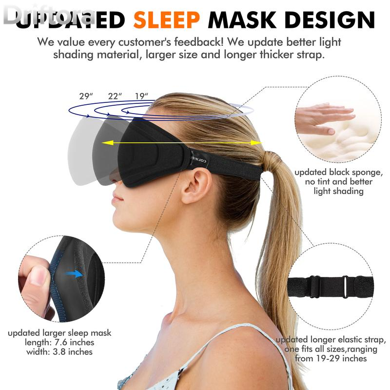 Sleep Mask COLIFRSC 3D Sleeping Mask for Men Women,Soft 100% Block Out Light Comfy and Breathable for Lash Extension Light Blocking,With Adjustable Strap Eye Mask for Travel,Naps,Yoga Foam Smooth