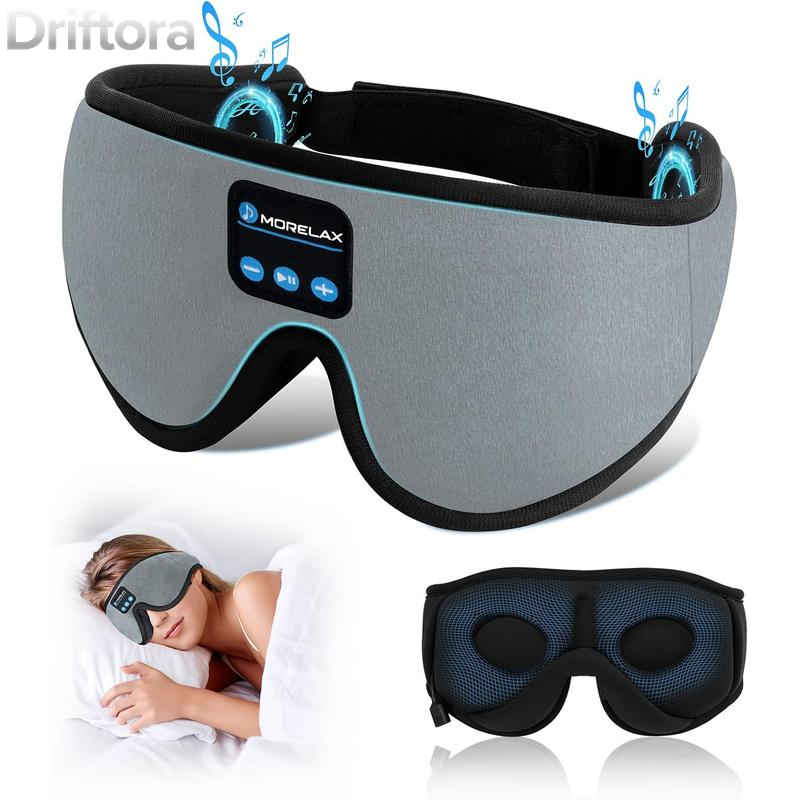 Bluetooth Sleep Mask Headphones for Insomnia, 100% Blackout Wireless 3D Eye Mask with Headphones, 12H Playtime, HD Stereo, Adjustable for Side Sleepers, Travel, Yoga, Ideal Gifts Women/Men