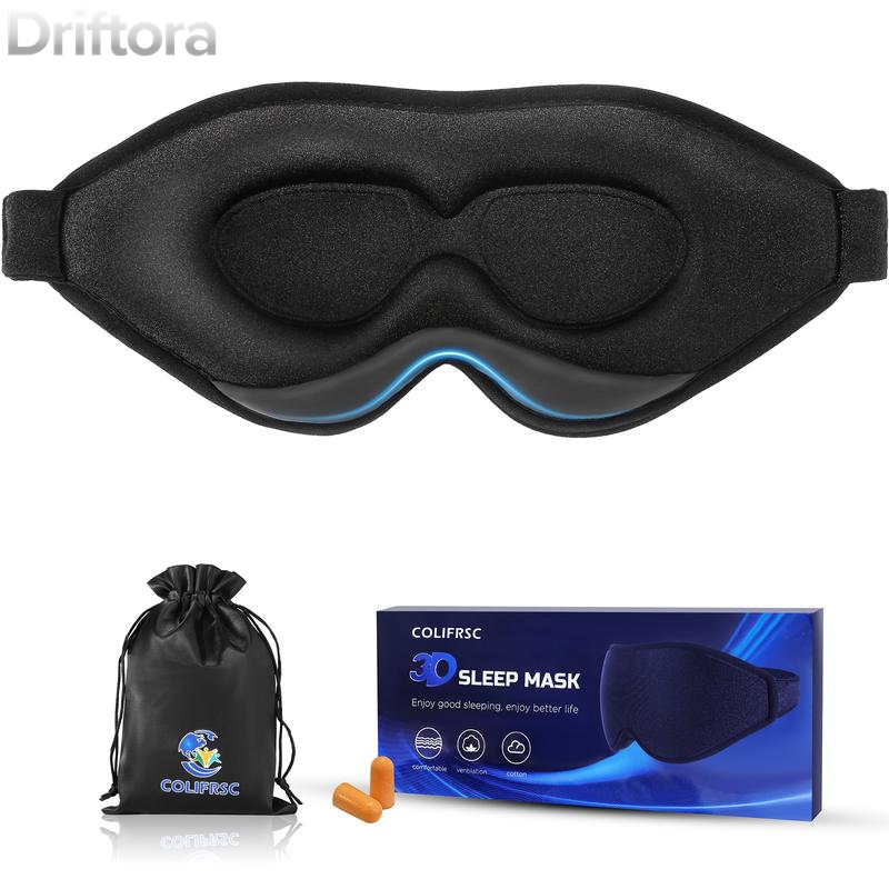 Sleep Mask COLIFRSC 3D Sleeping Mask for Men Women,Soft 100% Block Out Light Comfy and Breathable for Lash Extension Light Blocking,With Adjustable Strap Eye Mask for Travel,Naps,Yoga Foam Smooth