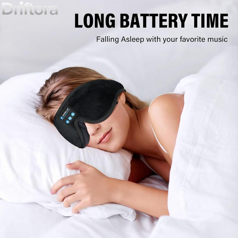 Bluetooth Sleep Mask Headphones for Insomnia, 100% Blackout Wireless 3D Eye Mask with Headphones, 12H Playtime, HD Stereo, Adjustable for Side Sleepers, Travel, Yoga, Ideal Gifts Women/Men