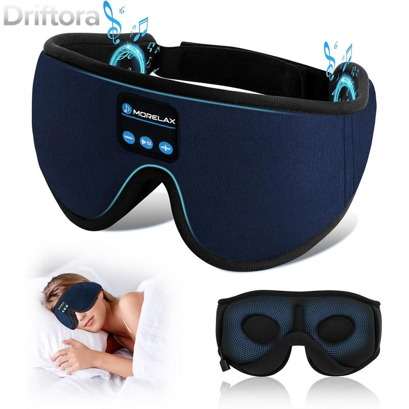 Bluetooth Sleep Mask Headphones for Insomnia, 100% Blackout Wireless 3D Eye Mask with Headphones, 12H Playtime, HD Stereo, Adjustable for Side Sleepers, Travel, Yoga, Ideal Gifts Women/Men