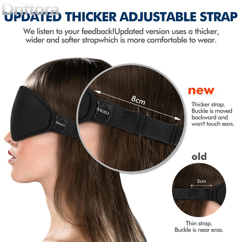 Sleep Mask COLIFRSC 3D Sleeping Mask for Men Women,Soft 100% Block Out Light Comfy and Breathable for Lash Extension Light Blocking,With Adjustable Strap Eye Mask for Travel,Naps,Yoga Foam Smooth