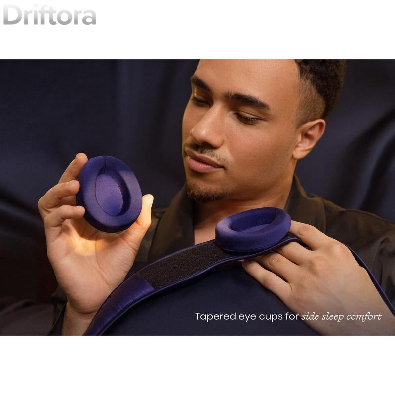 Manta, SILK Sleep Mask, 100% Pure 30 Momme Silk Eye Mask with 100% Blackout, Anti-Wrinkle, Side-Sleep Comfort, Adjustable Fit