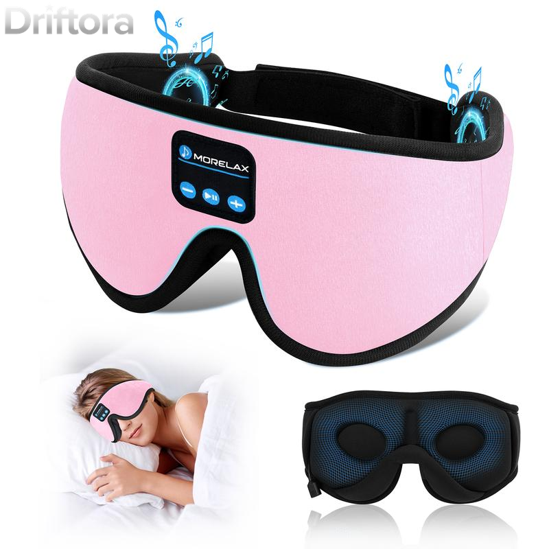 Bluetooth Sleep Mask Headphones for Insomnia, 100% Blackout Wireless 3D Eye Mask with Headphones, 12H Playtime, HD Stereo, Adjustable for Side Sleepers, Travel, Yoga, Ideal Gifts Women/Men